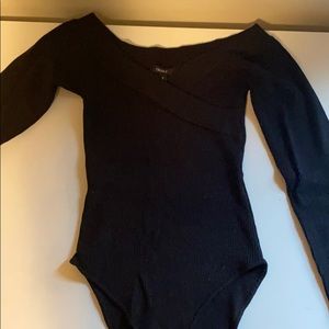 black off the shoulder bodysuit